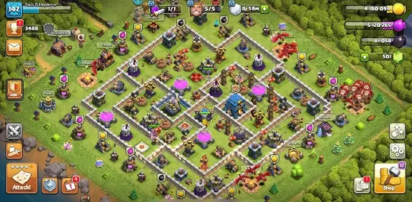 COC211 Maxed TH12 With Level 55 Queen, 46 King, 22 Warden, Builder Hall 7, 3 Hero Equipment, 5 Builders, Mid Barracks, 541 Gems, Name Change Available 